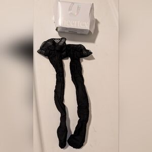 NWT Sheertex backseam Sheer Rip Resistant thigh highs size Small S Black